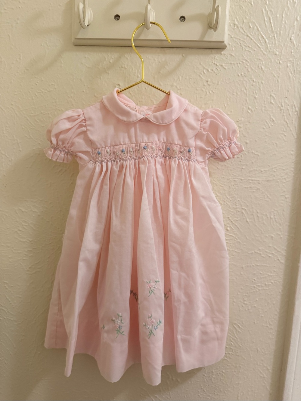 Classic Pink Smocked Baby Dress